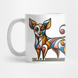 Pop art dog illustration. cubism illustration of a dog Mug